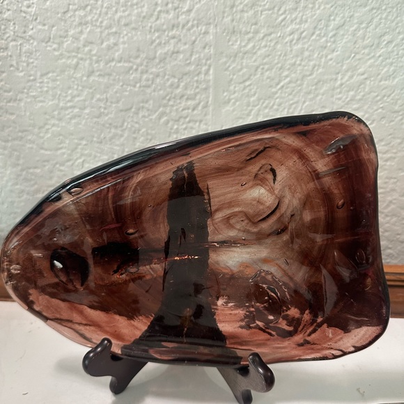 Sky dreamer Abstract Brown Glass Face Wall Art